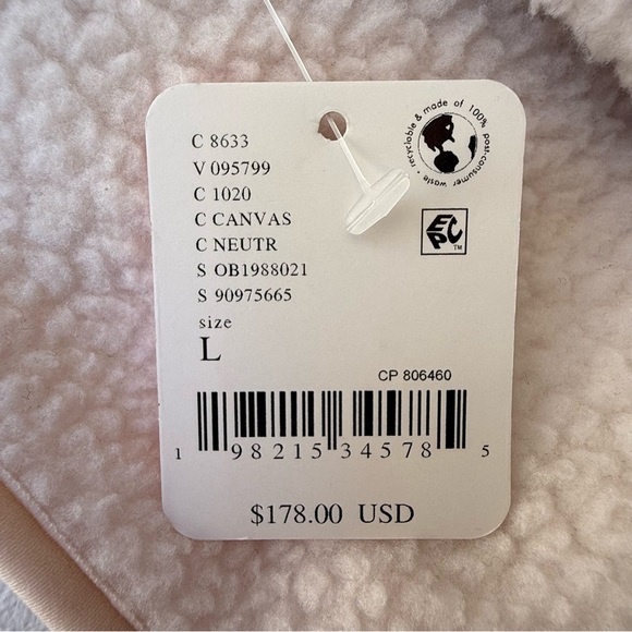 Movement by Free People Cream Hit The Slopes Fleece Jacket Size Large Oversized - Picture 5 of 16